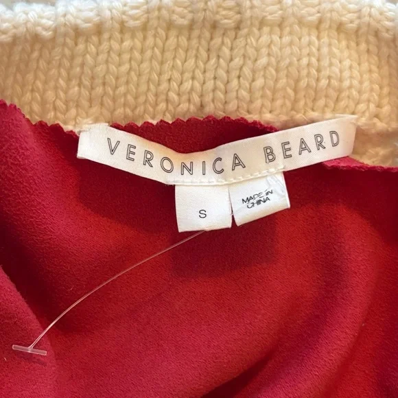 VERONICA BEARD CASHMERE WOOL CABLE KNIT SWEATER S YOLA SEQUIN BALLOON SLV $695